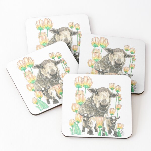 Item preview, Mama Lamb and Two Kids designed and sold by ArtbyTerrieD.