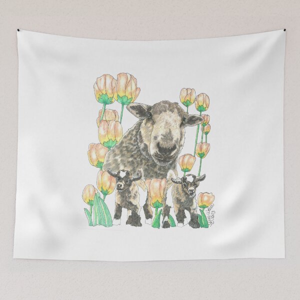 Item preview, Mama Lamb and Two Kids designed and sold by ArtbyTerrieD.