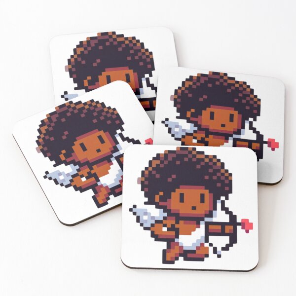 Item preview, Minecraft-Inspired 8-Bit Cupid: Gamer Love Design Black Angel With Afro designed and sold by Kristalin Glass.