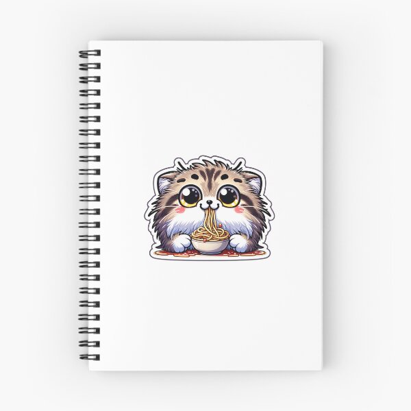 Item preview, Cute Pallas's Cat Enjoying Spaghetti Illustration designed and sold by DreamVision17.