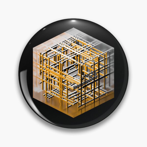 Item preview, Yellow Black White Line Cube designed and sold by jbeckettsweeney.