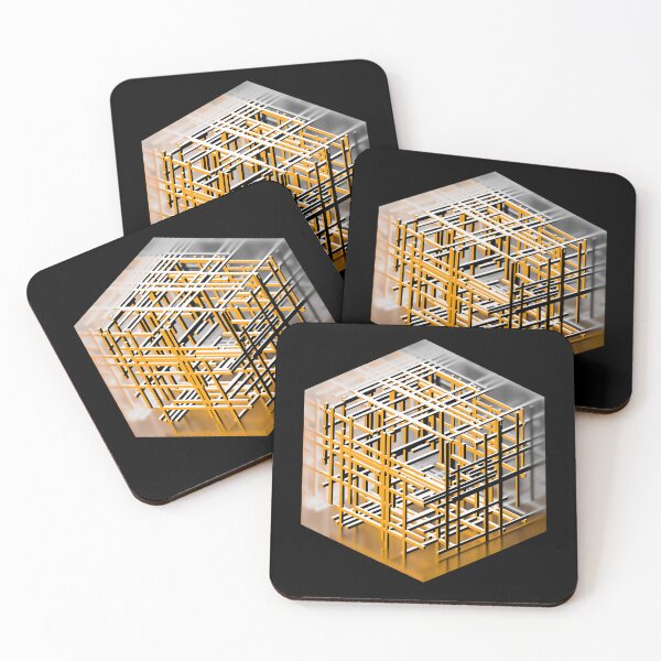Item preview, Yellow Black White Line Cube designed and sold by jbeckettsweeney.