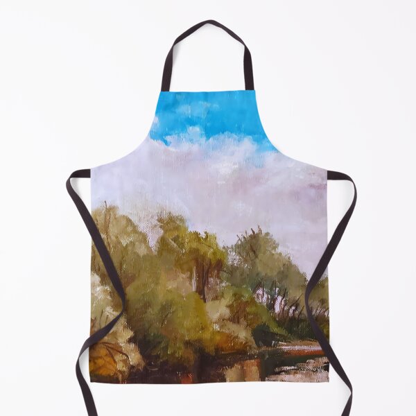 Item preview,  Peaceful River Landscape Vintage Oil Painting designed and sold by LuminanceArt.