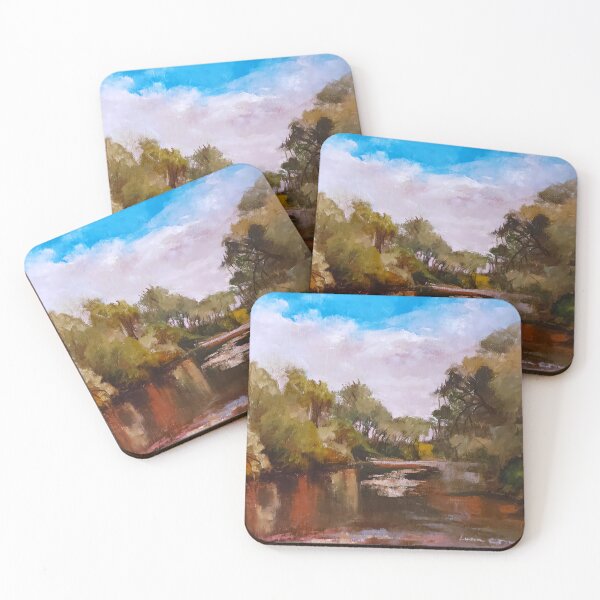 Item preview,  Peaceful River Landscape Vintage Oil Painting designed and sold by LuminanceArt.