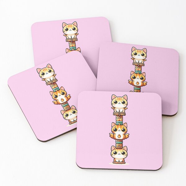 Item preview, Kawaii Cat Totem pole designed and sold by PickledjoArt.