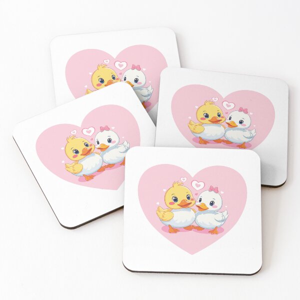 Item preview, A ducks couple falling in love framed in the shape of a heart designed and sold by twisted-dot.