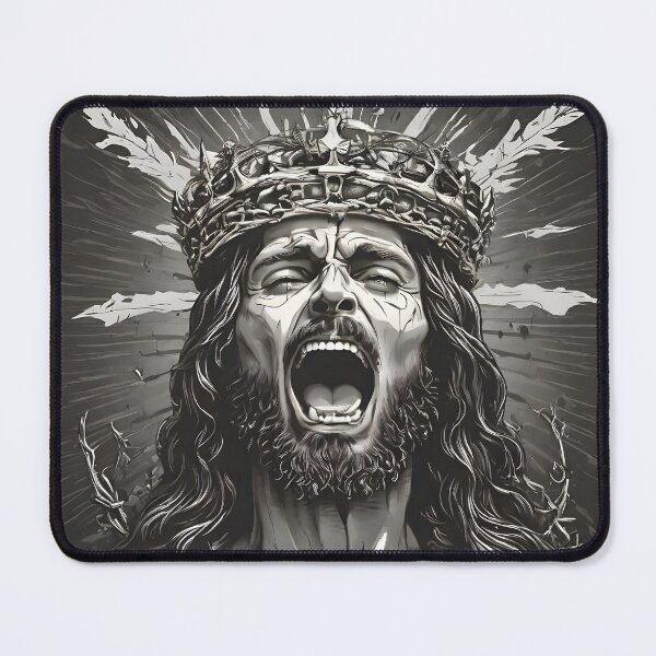 Item preview, Divine Agony: Screaming Jesus with Thorn Crown designed and sold by WAUZ.