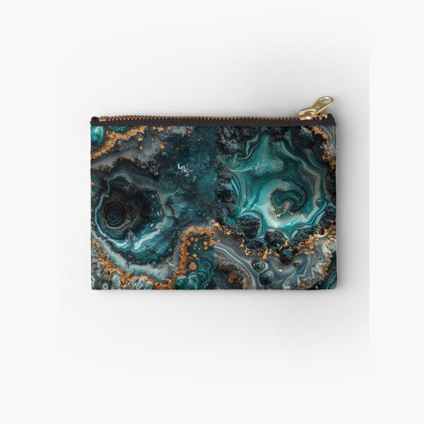 Item preview, Liquid Pour - Teal, gold, black and silver - Distorted Mirror designed and sold by shakespeare1212.