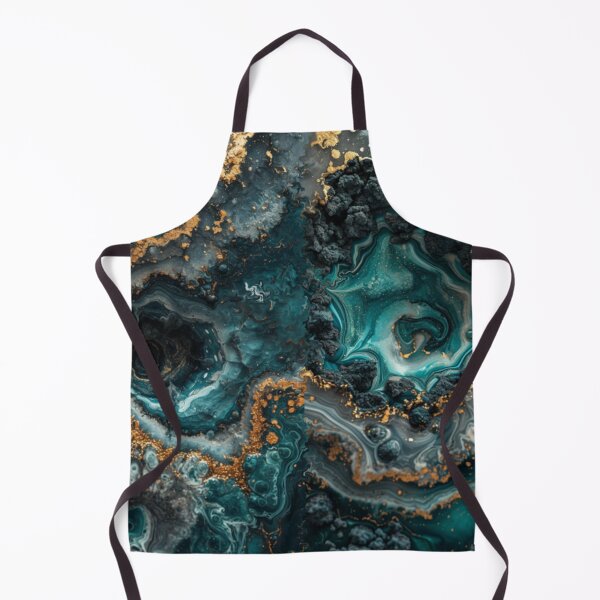 Item preview, Liquid Pour - Teal, gold, black and silver - Distorted Mirror designed and sold by shakespeare1212.