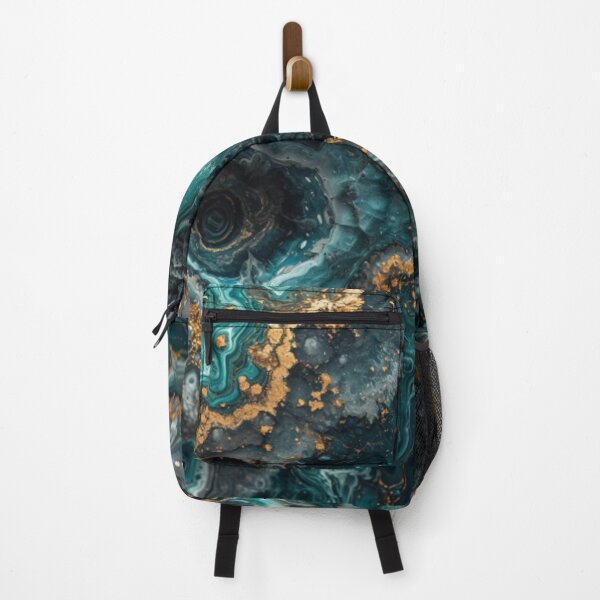 Item preview, Liquid Pour - Teal, gold, black and silver - Distorted Mirror designed and sold by shakespeare1212.