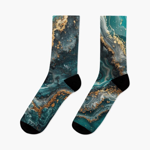 Item preview, Liquid Pour - Teal, gold, black and silver - Distorted Mirror designed and sold by shakespeare1212.