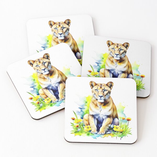 Item preview, Mountain Lion Portrait in Watercolors designed and sold by HippieFarms11.