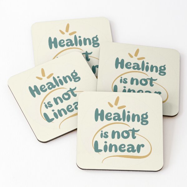 Item preview, "Healing is not linear" text design | mental health designed and sold by NeurodiverseTea.