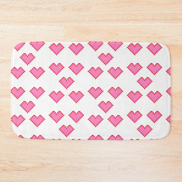 Item preview, Minecraft Pixel Heart Inspired 8 Bit Pink Hearts Red Outline Pattern designed and sold by Kristalin Glass.