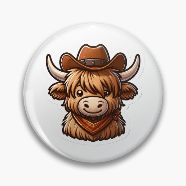 Artikelvorschau, Niedliche Cowboy-Hochlandkuh mit Cowboyhut und Pony entworfen und verkauft von BrinaandPops.