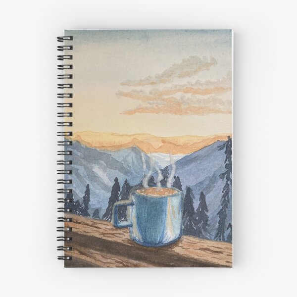 Item preview, Mountains and Coffee Watercolor  designed and sold by Cornflowersart.