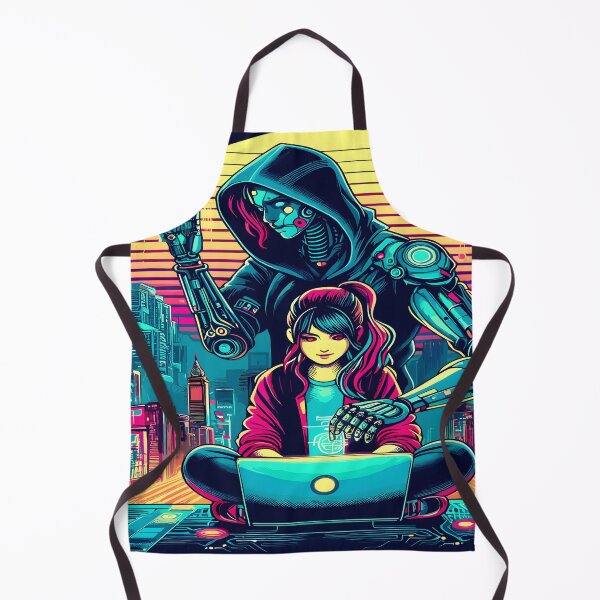 Item preview, Anime Girl Futuristic Hacker Aesthetic Desk Mat designed and sold by KitonicTees.