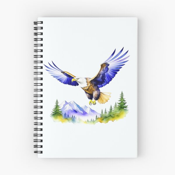 Item preview, American Bald Eagle Over Forest in Watercolors designed and sold by HippieFarms11.