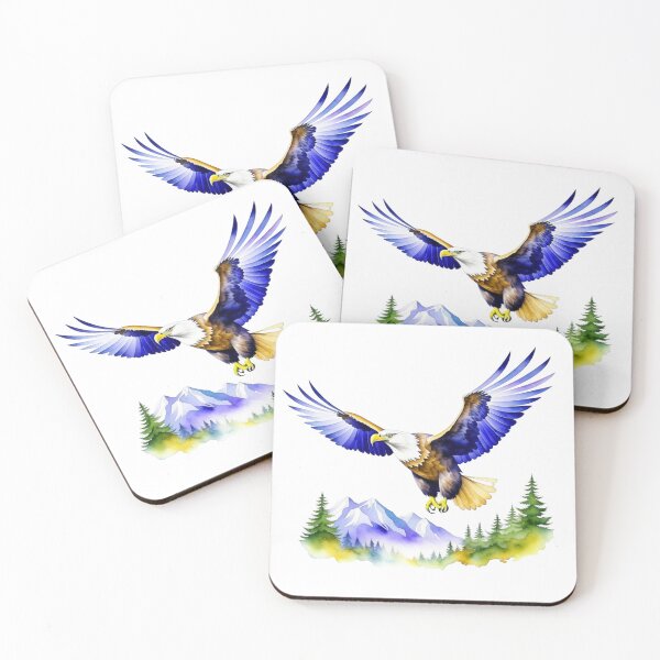 Item preview, American Bald Eagle Over Forest in Watercolors designed and sold by HippieFarms11.
