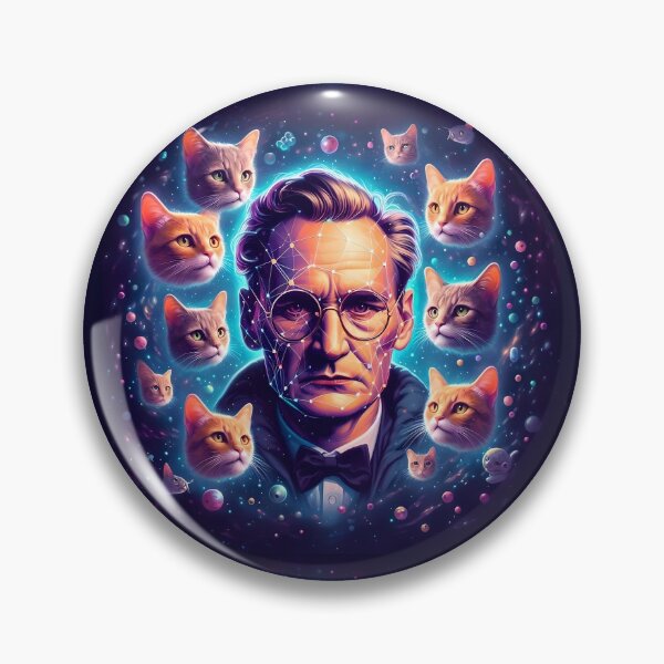 Item preview, Erwin Schrodinger entangled in cats designed and sold by AI-ArtOfScience.