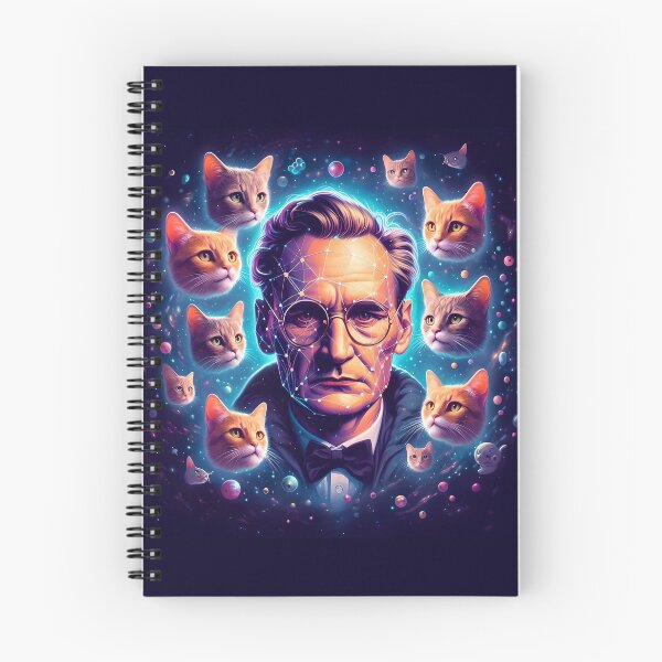 Item preview, Erwin Schrodinger entangled in cats designed and sold by AI-ArtOfScience.