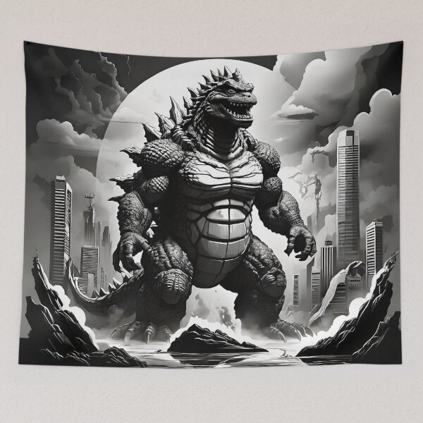 Item preview, Monochrome Kaiju Mayhem: Godzilla Unleashed designed and sold by WAUZ.