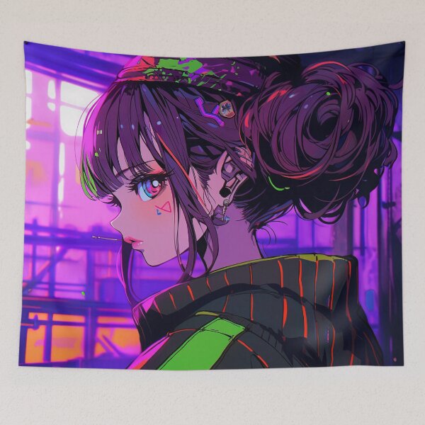 Item preview, Cyberpunk Industrial Urban Streetwear Anime Girl designed and sold by bubblegoth.