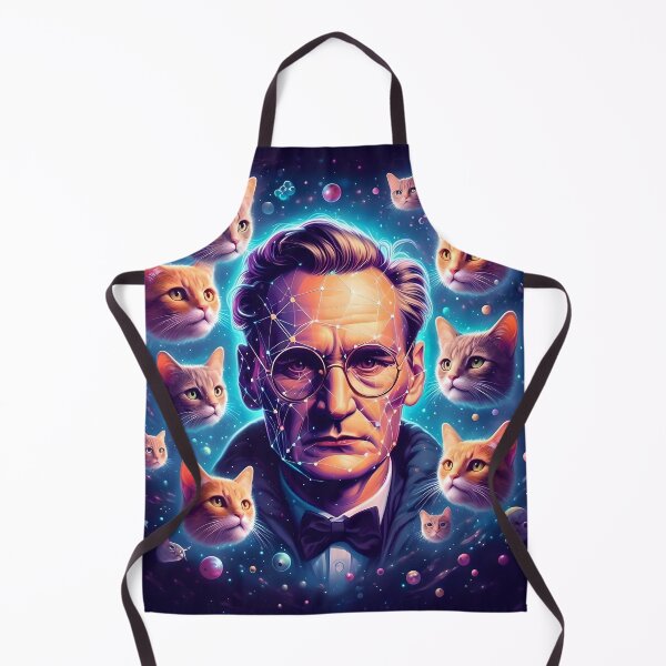 Item preview, Erwin Schrodinger entangled in cats designed and sold by AI-ArtOfScience.