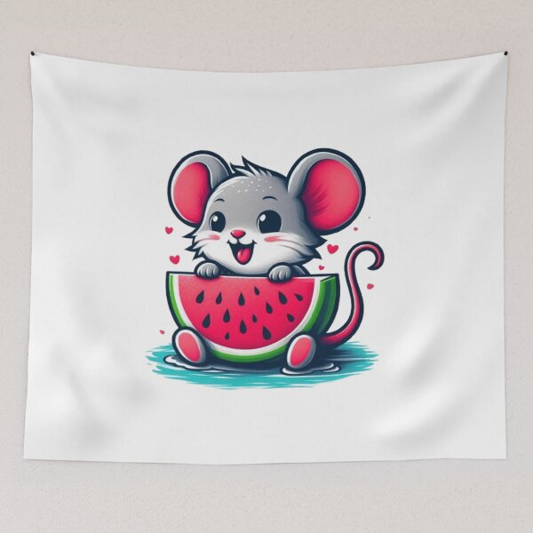 Item preview, Cute mouse with watermelon  designed and sold by Culmika.