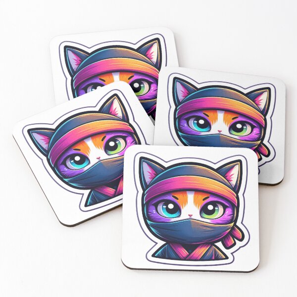 Item preview, Cat Ninja An Illustration of a cat with lots of colorful. designed and sold by DreamStore66.