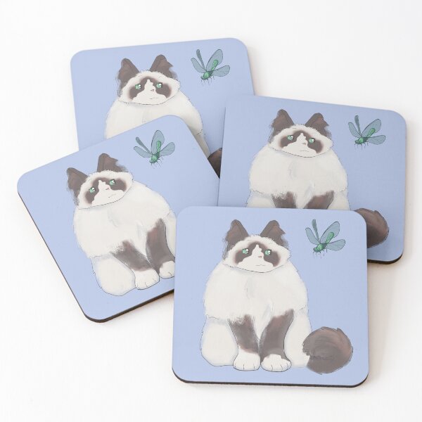 Item preview, Ragdoll Cat and Beautiful Damselfly designed and sold by Art-Lyss.