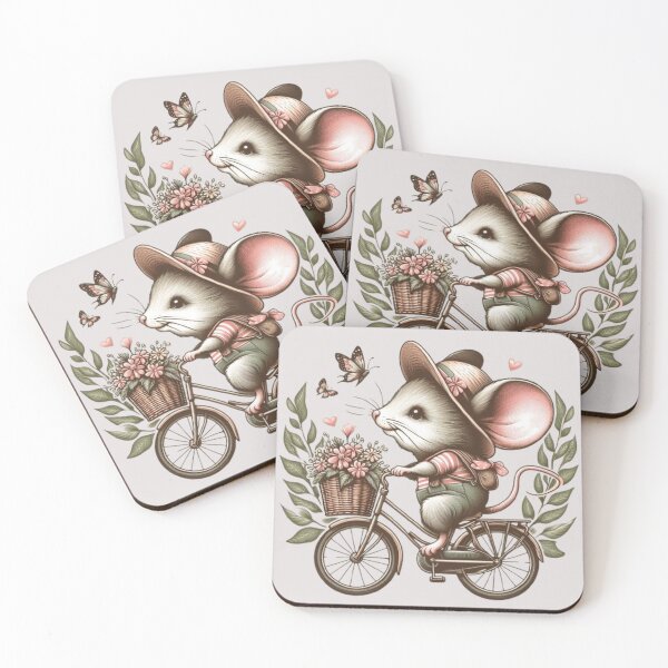 Item preview, Cute mouse riding a bicycle  designed and sold by Culmika.