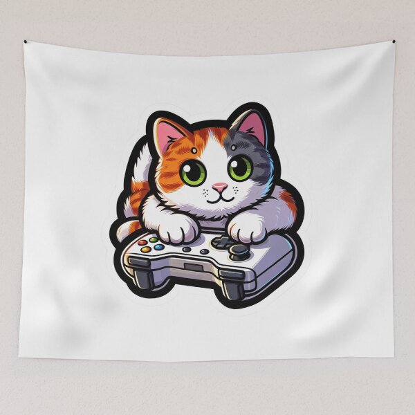 Item preview, Cat Playing Gamepad designed and sold by DreamStore66.