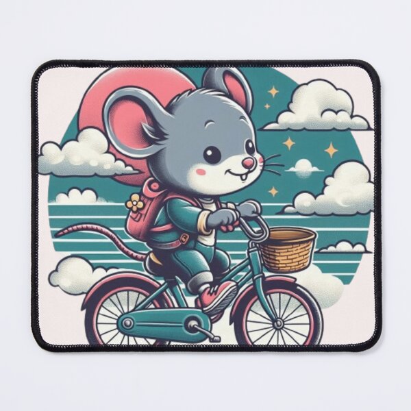 Item preview, Cute mouse riding a bicycle designed and sold by Culmika.