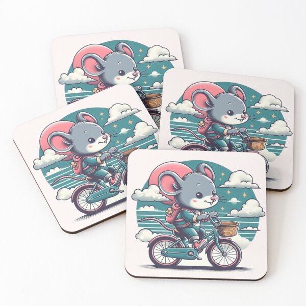 Item preview, Cute mouse riding a bicycle  designed and sold by Culmika.