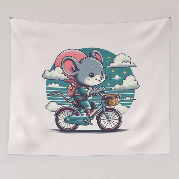 Item preview, Cute mouse riding a bicycle  designed and sold by Culmika.