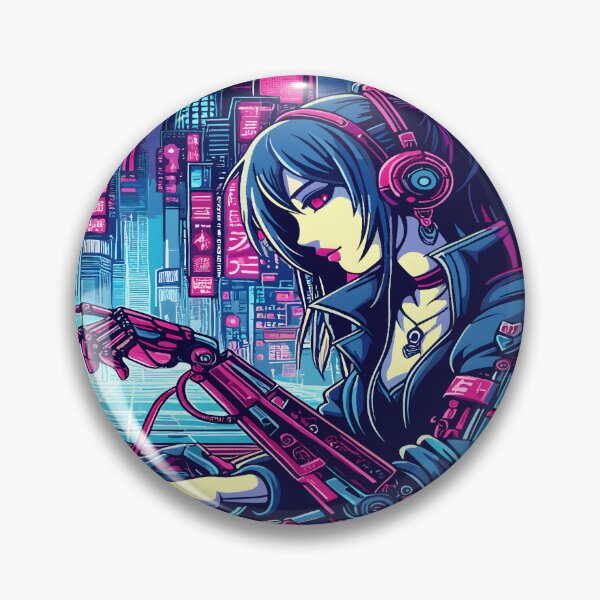 Item preview, Anime Hacker Girl Aesthetic Desk Mat  designed and sold by KitonicTees.
