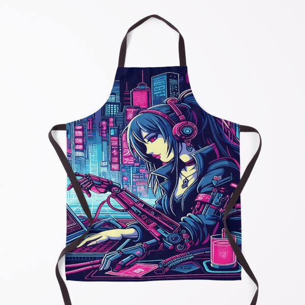 Item preview, Anime Hacker Girl Aesthetic Desk Mat designed and sold by KitonicTees.