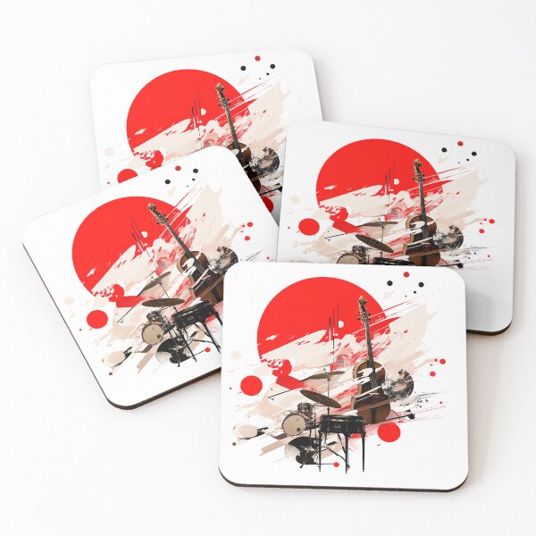 Item preview, Japanese flag with jazz instruments designed and sold by RalNix.