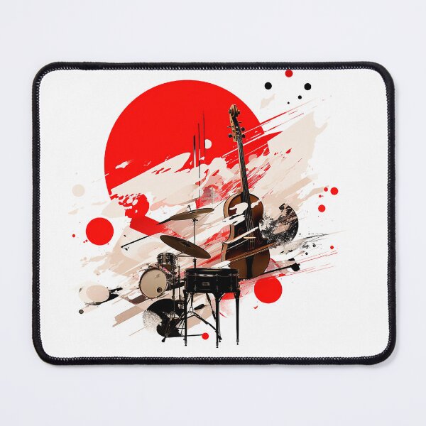 Item preview, Japanese flag with jazz instruments designed and sold by RalNix.