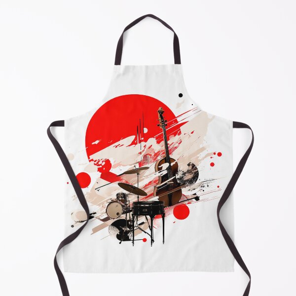 Item preview, Japanese flag with jazz instruments designed and sold by RalNix.