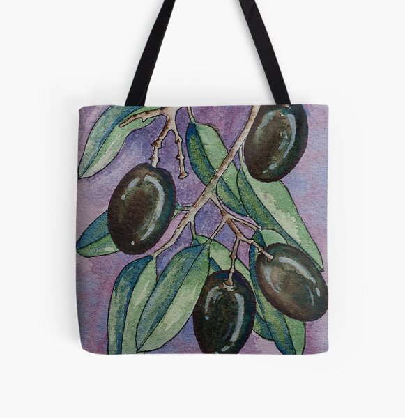 Watercolor olive branch All Over Print Tote Bag