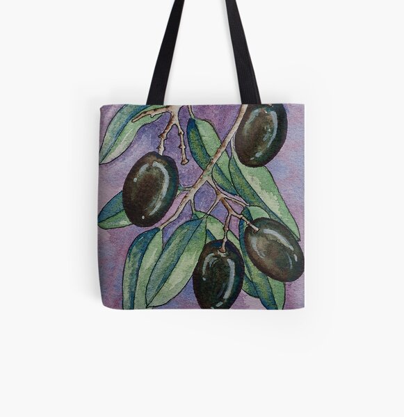 Watercolor olive branch All Over Print Tote Bag