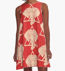 Elefant Delta Dreieck A-Linien Kleid