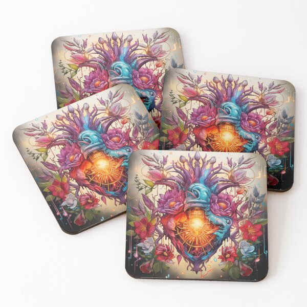 Item preview, Illustration with Vintage steampunk style heart with flowers designed and sold by Ekalininart.