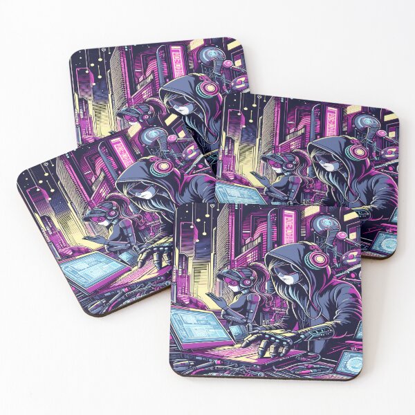 Item preview, Anime Girl Anime Boy Hackers Desk Mat Aesthetic designed and sold by KitonicTees.