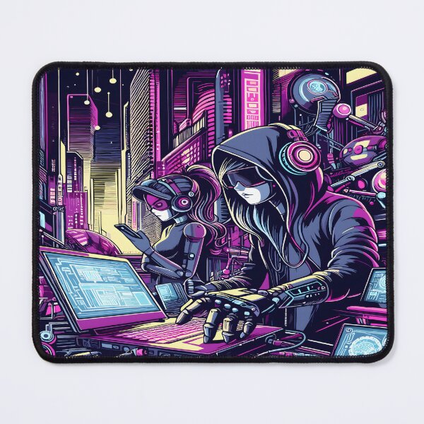 Item preview, Anime Girl Anime Boy Hackers Desk Mat Aesthetic designed and sold by KitonicTees.