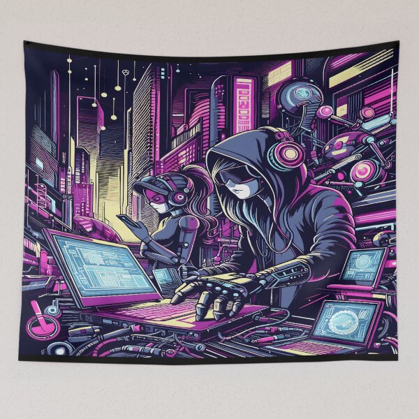 Item preview, Anime Girl Anime Boy Hackers Desk Mat Aesthetic designed and sold by KitonicTees.