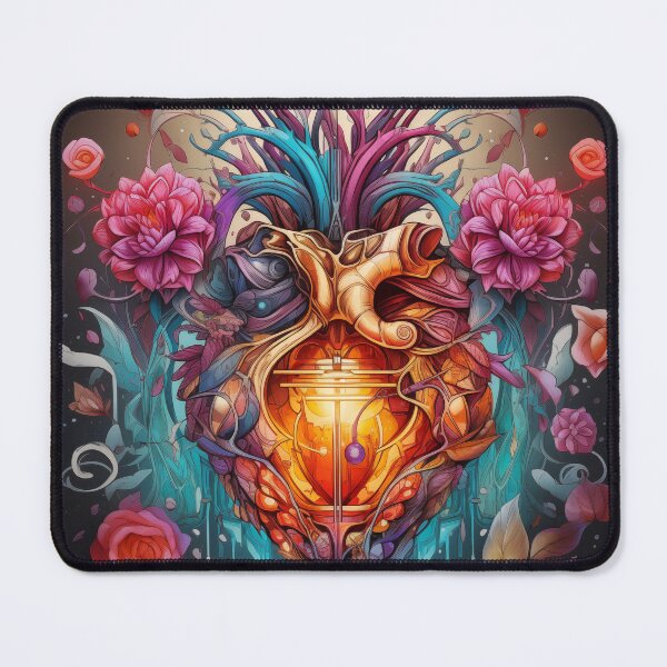 Item preview, Illustration with Vintage steampunk style heart with flowers designed and sold by Ekalininart.