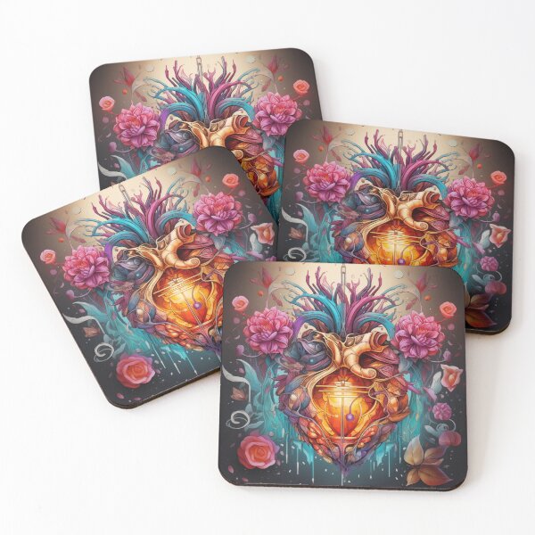 Item preview, Illustration with Vintage steampunk style heart with flowers designed and sold by Ekalininart.